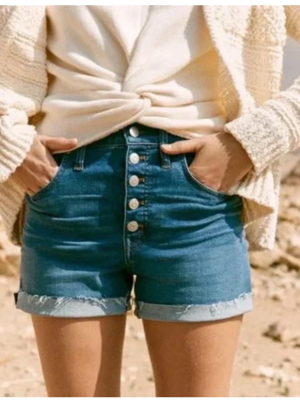 Madewell High-Rise Denim Shorts Button-Front Edition